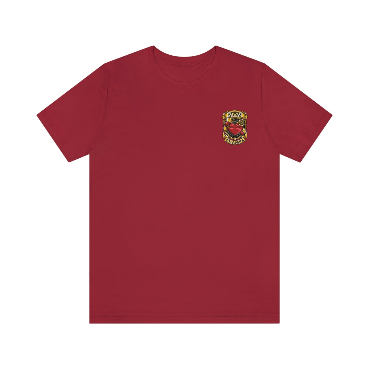 Mom Champs! (Small Front Logo) - Unisex Jersey Short Sleeve Tee - (Bella+Canva)
