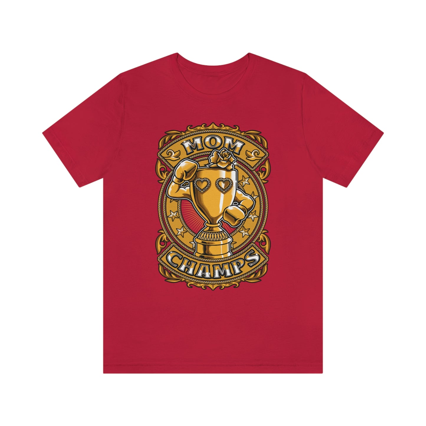 Mom Champs (Gold)! Unisex Jersey Short Sleeve Tee (Bella+Canvas)