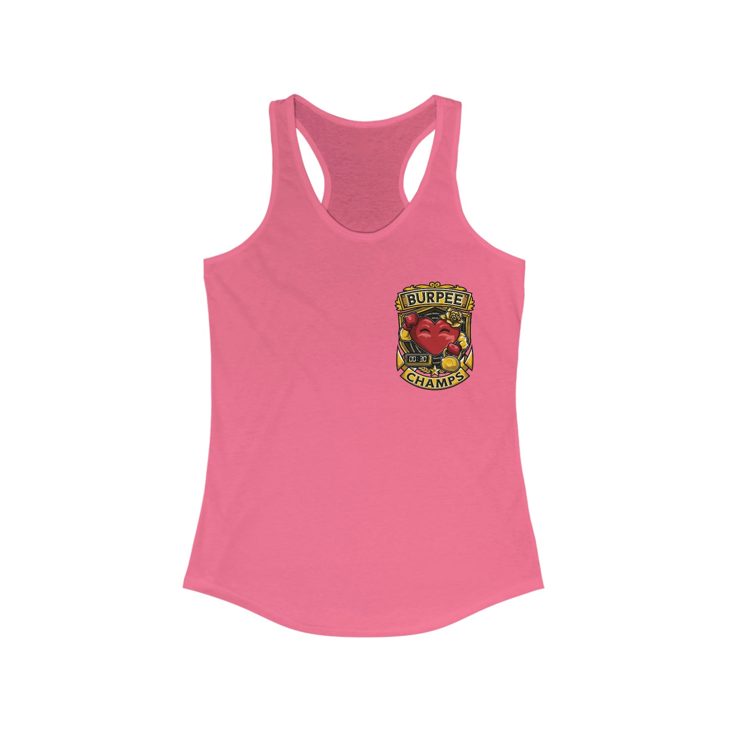 BURPEE CHAMPS (Small Logo) - Women's Ideal Racerback Tank