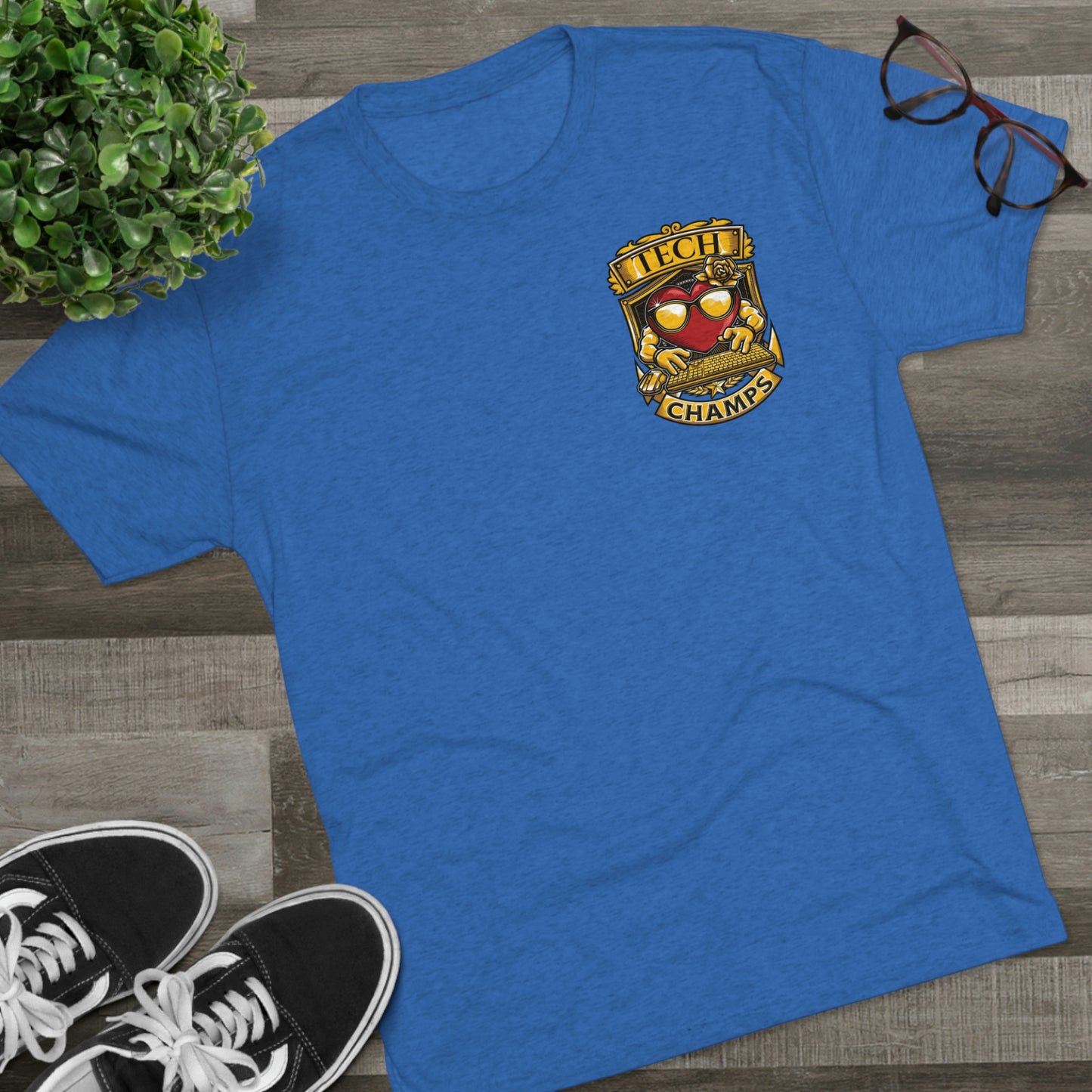 TECH CHAMPS (Small Logo) - PREMIUM SOFT - Unisex Tri-Blend Crew Tee (Next Level 6010)
