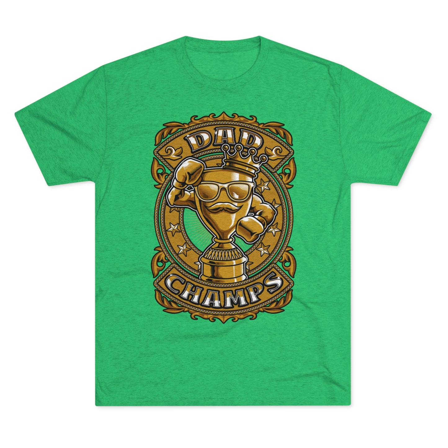 DAD CHAMPS (Gold) - PREMIUM SOFT - Unisex Tri-Blend Crew Tee (Next Level 6010)