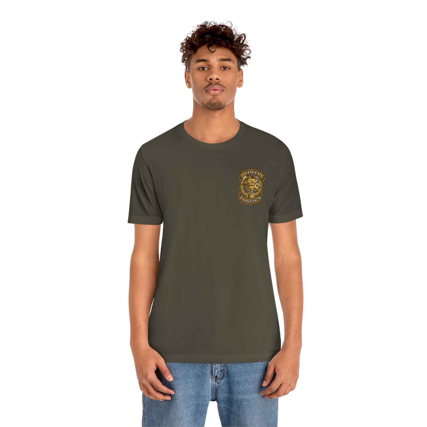 Dad Champs (Gold - Front & Back logo)! - Unisex Jersey Short Sleeve Tee (Bella+Canvas)