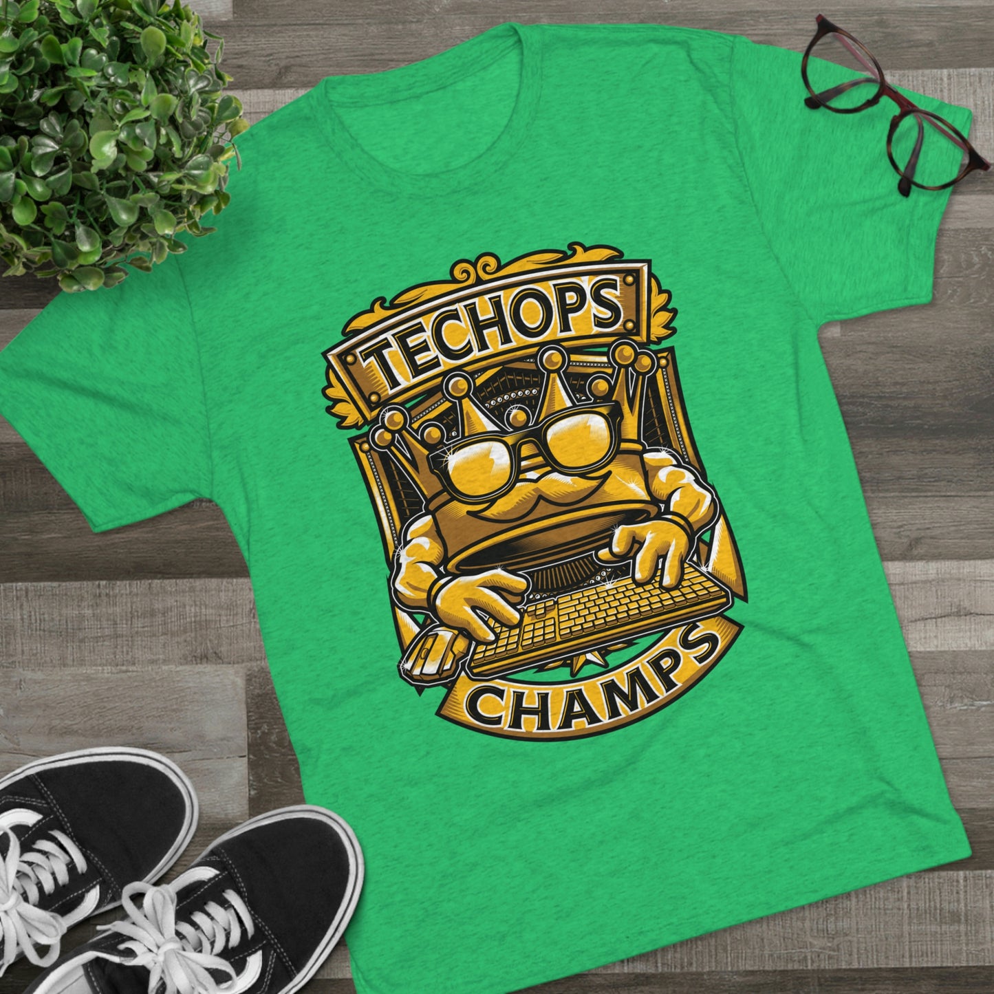 TECHOPS CHAMPS (Men) - PREMIUM SOFT - Unisex Tri-Blend Crew Tee (Next Level 6010)