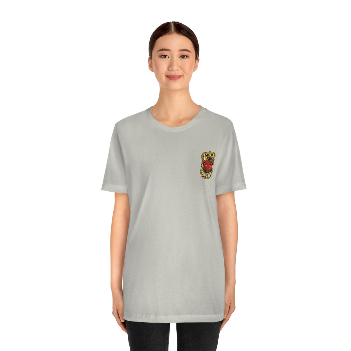 Mom Champs! (Small Front Logo) - Unisex Jersey Short Sleeve Tee - (Bella+Canva)