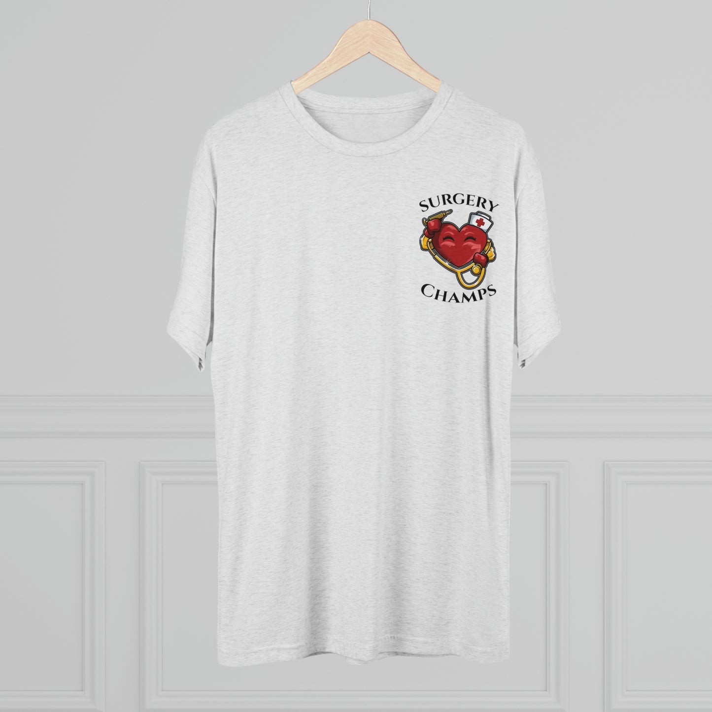 SURGERY CHAMPS (Small Logo) - PREMIUM SOFT - Unisex Tri-Blend Crew Tee (Next Level 6010)