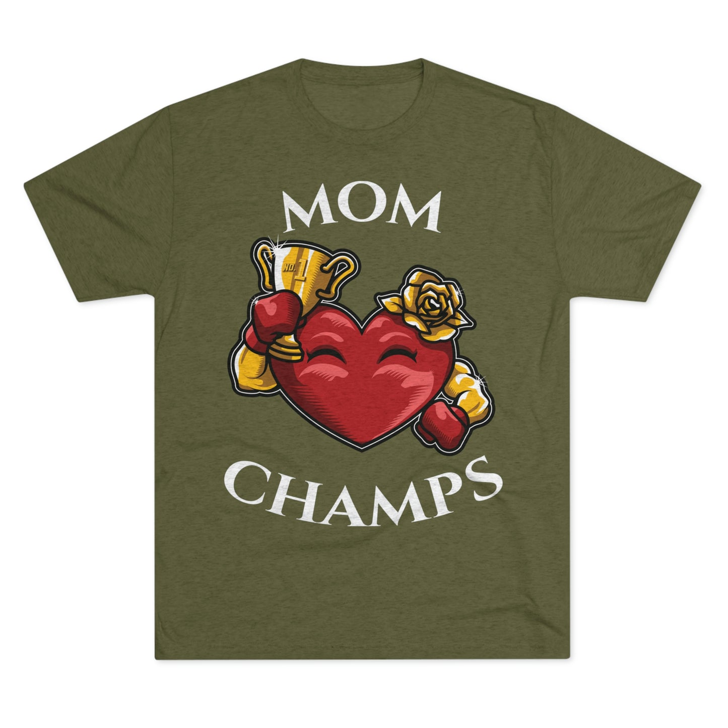 MOM CHAMPS (No Background) - PREMIUM SOFT - Unisex Tri-Blend Crew Tee (Next Level 6010)