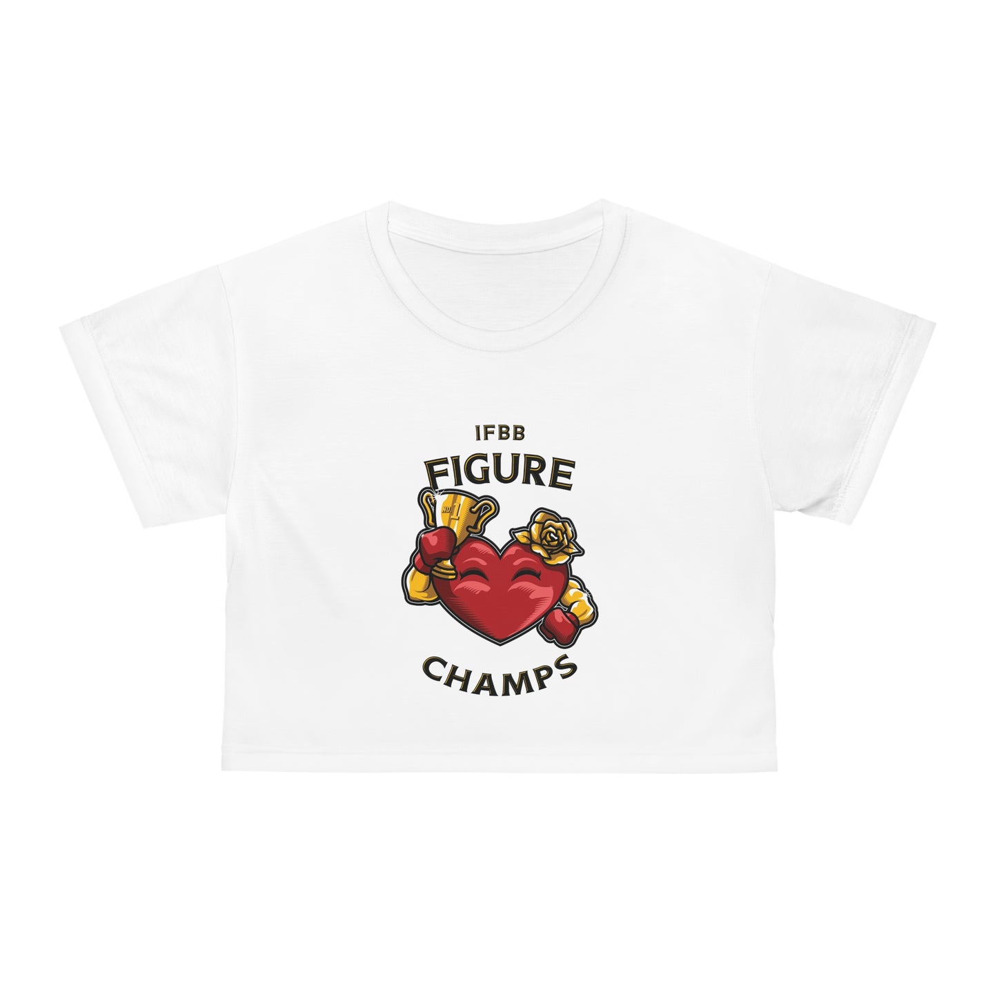IFBB FIGURE CHAMPS (White) - Crop Tee (AOP)