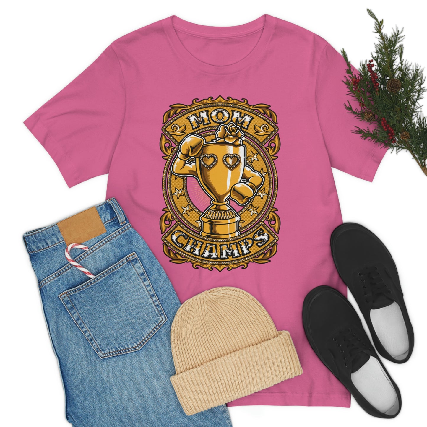 Mom Champs (Gold)! Unisex Jersey Short Sleeve Tee (Bella+Canvas)