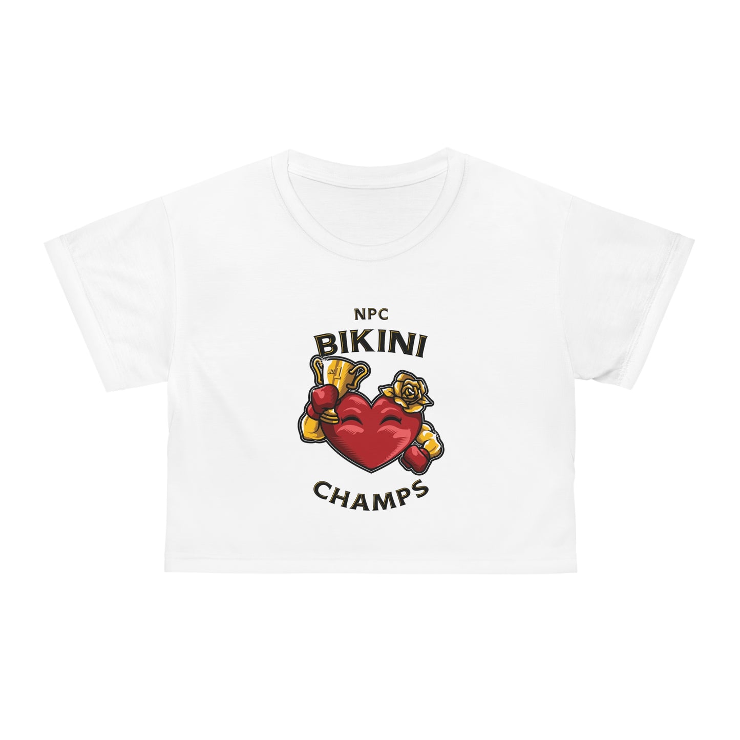 NPC BIKINI CHAMPS (White) - Crop Tee (AOP)