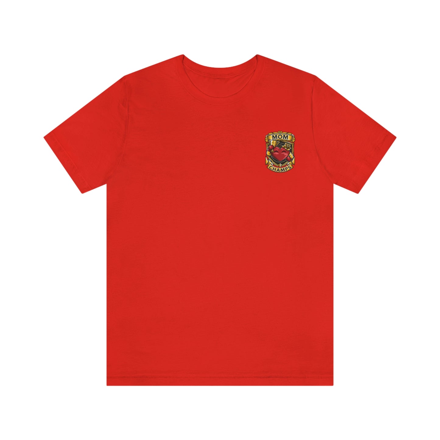 Mom Champs! (Small Front Logo) - Unisex Jersey Short Sleeve Tee - (Bella+Canva)