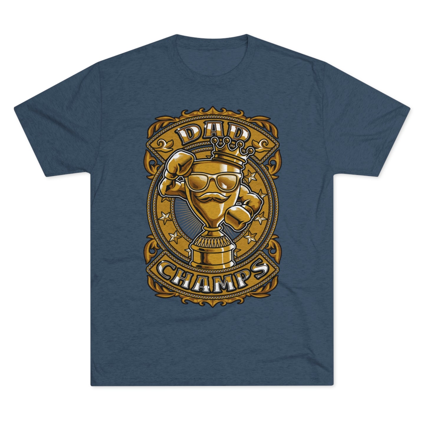 DAD CHAMPS (Gold) - PREMIUM SOFT - Unisex Tri-Blend Crew Tee (Next Level 6010)