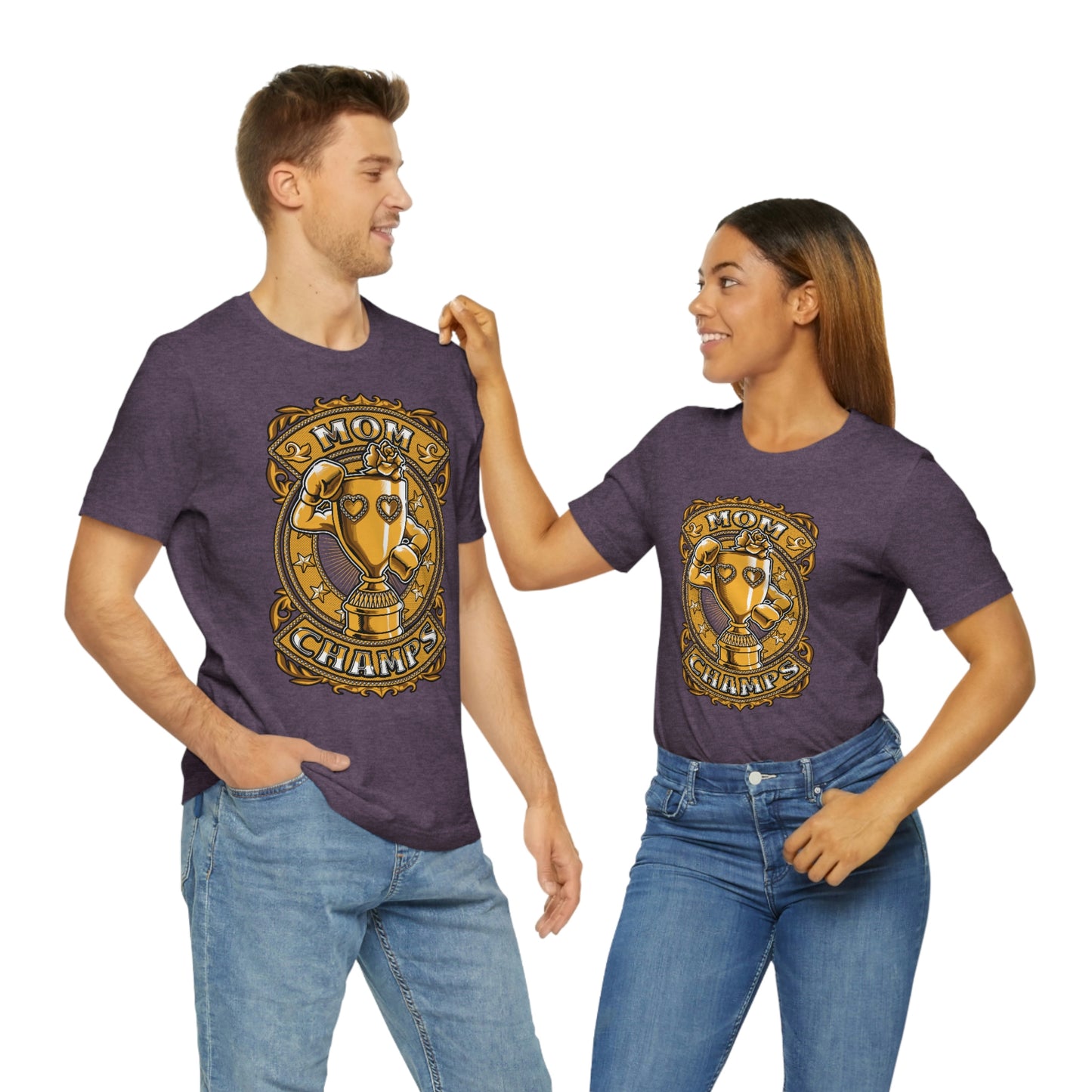 Mom Champs (Gold)! Unisex Jersey Short Sleeve Tee (Bella+Canvas)