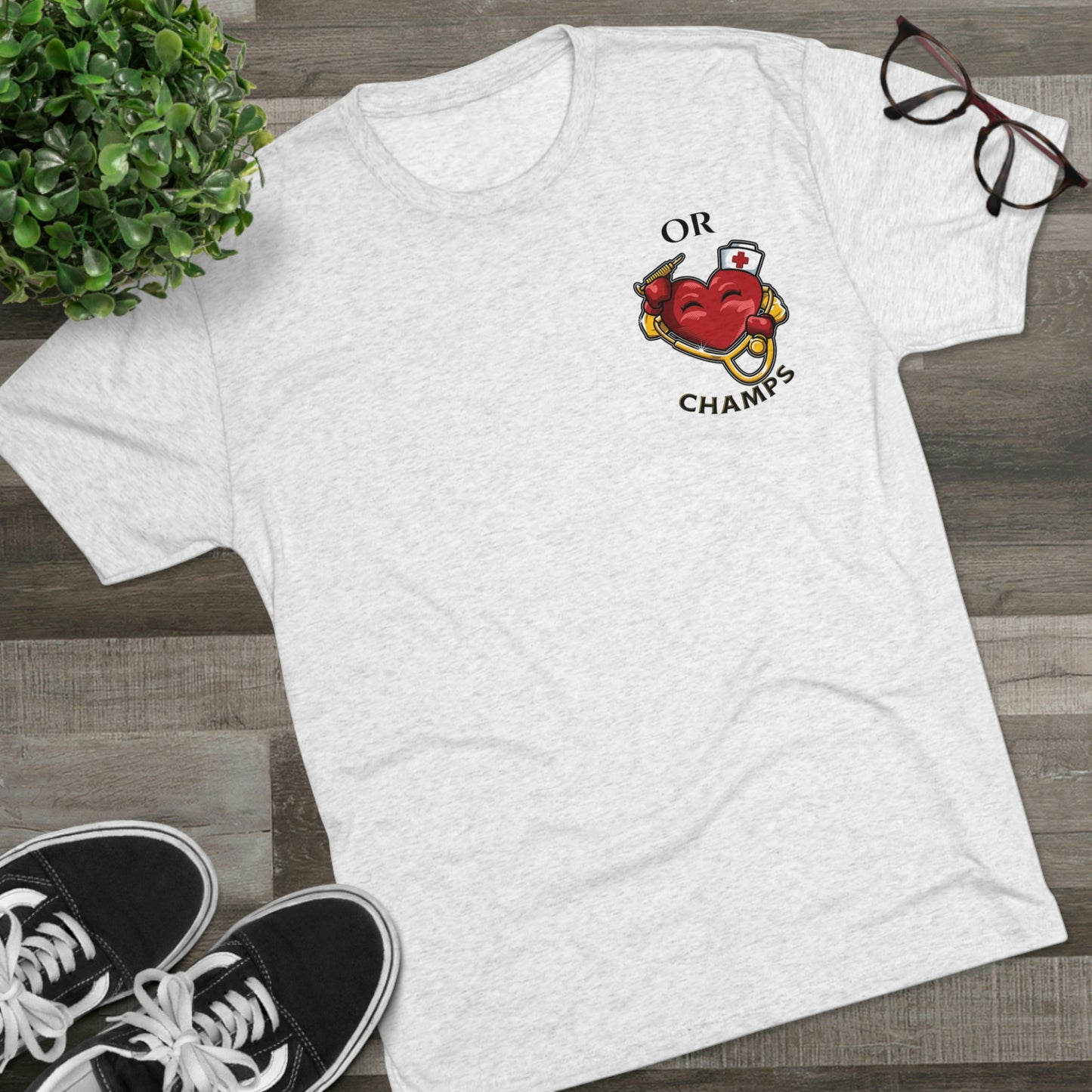 OR CHAMPS (Small Logo) - PREMIUM SOFT - Unisex Tri-Blend Crew Tee (Next Level 6010)