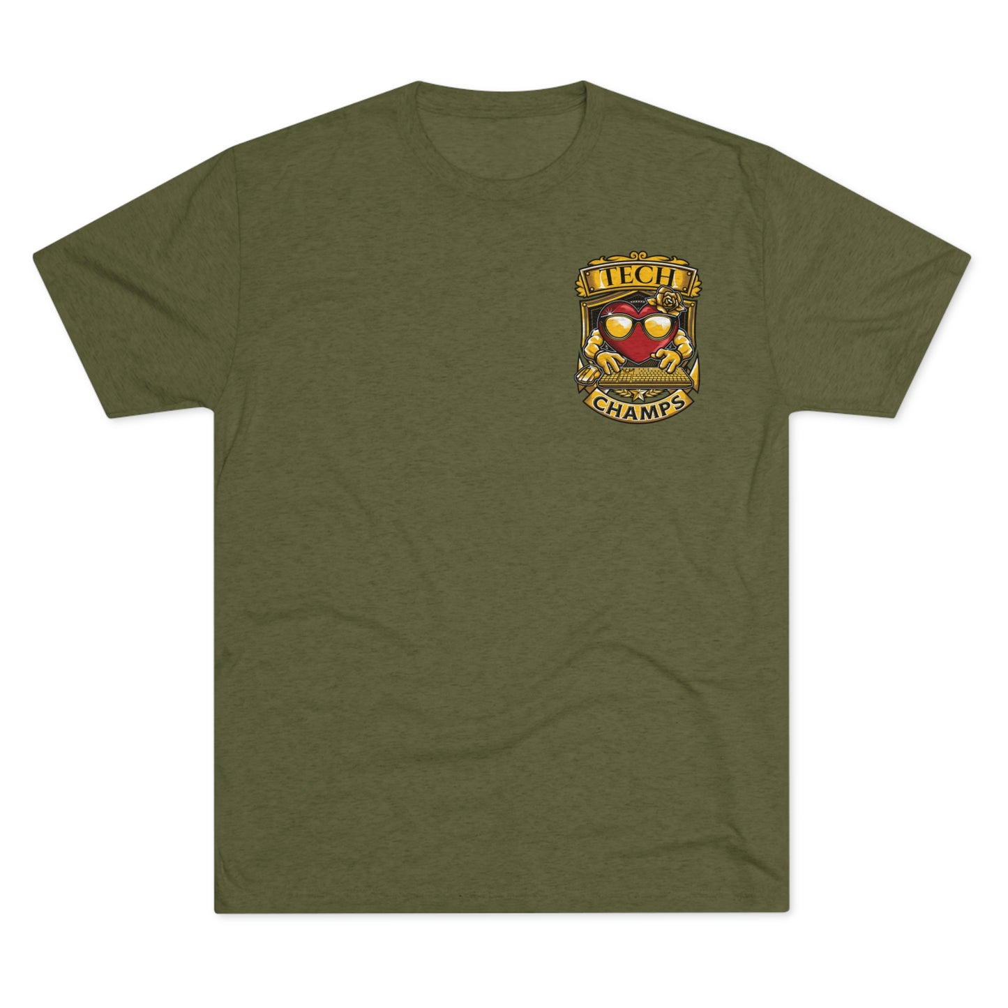 TECH CHAMPS (Small Logo) - PREMIUM SOFT - Unisex Tri-Blend Crew Tee (Next Level 6010)