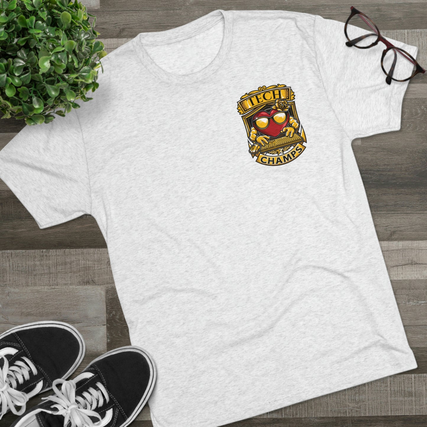 TECH CHAMPS (Small Logo) - PREMIUM SOFT - Unisex Tri-Blend Crew Tee (Next Level 6010)