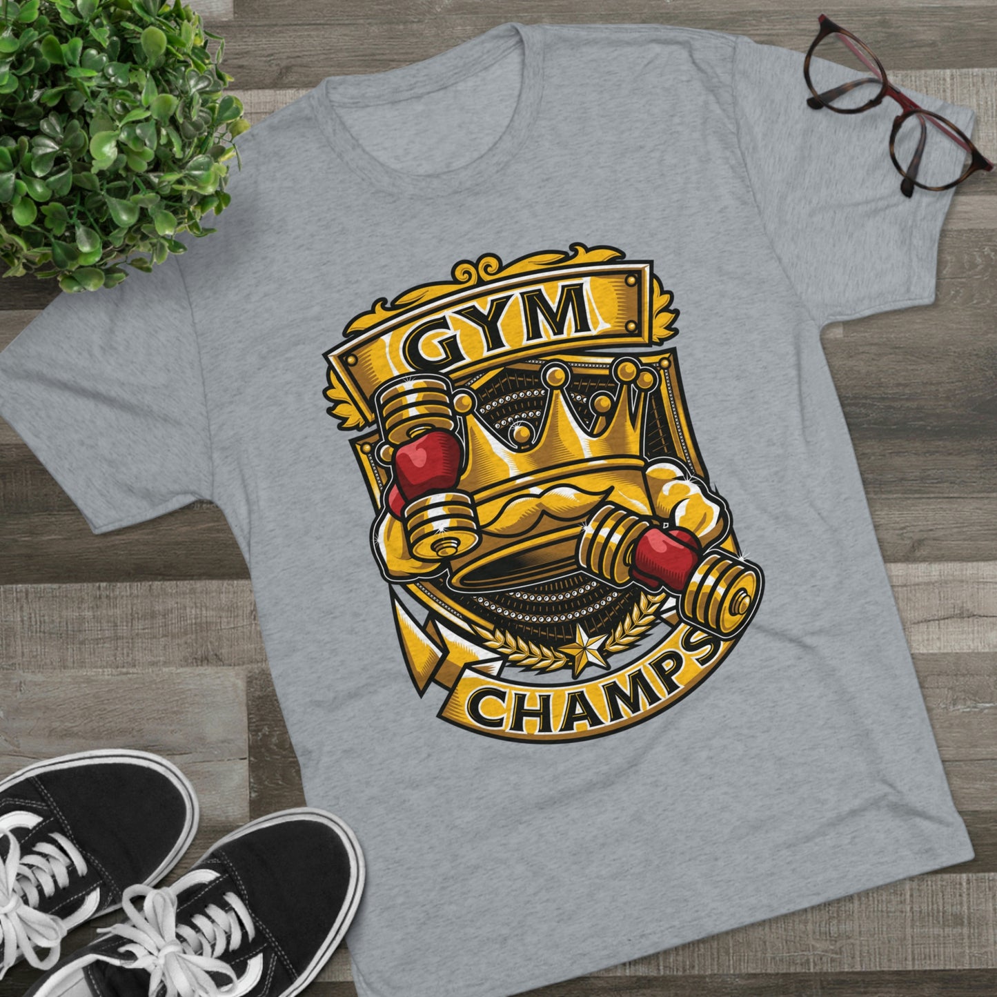 GYM CHAMPS - PREMIUM SOFT - Unisex Tri-Blend Crew Tee (Next Level 6010)