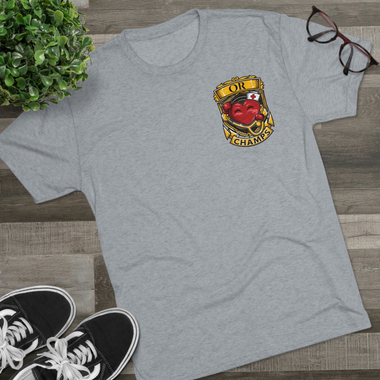OR CHAMPS (Small Logo) - PREMIUM SOFT - Unisex Tri-Blend Crew Tee (Next Level 6010)