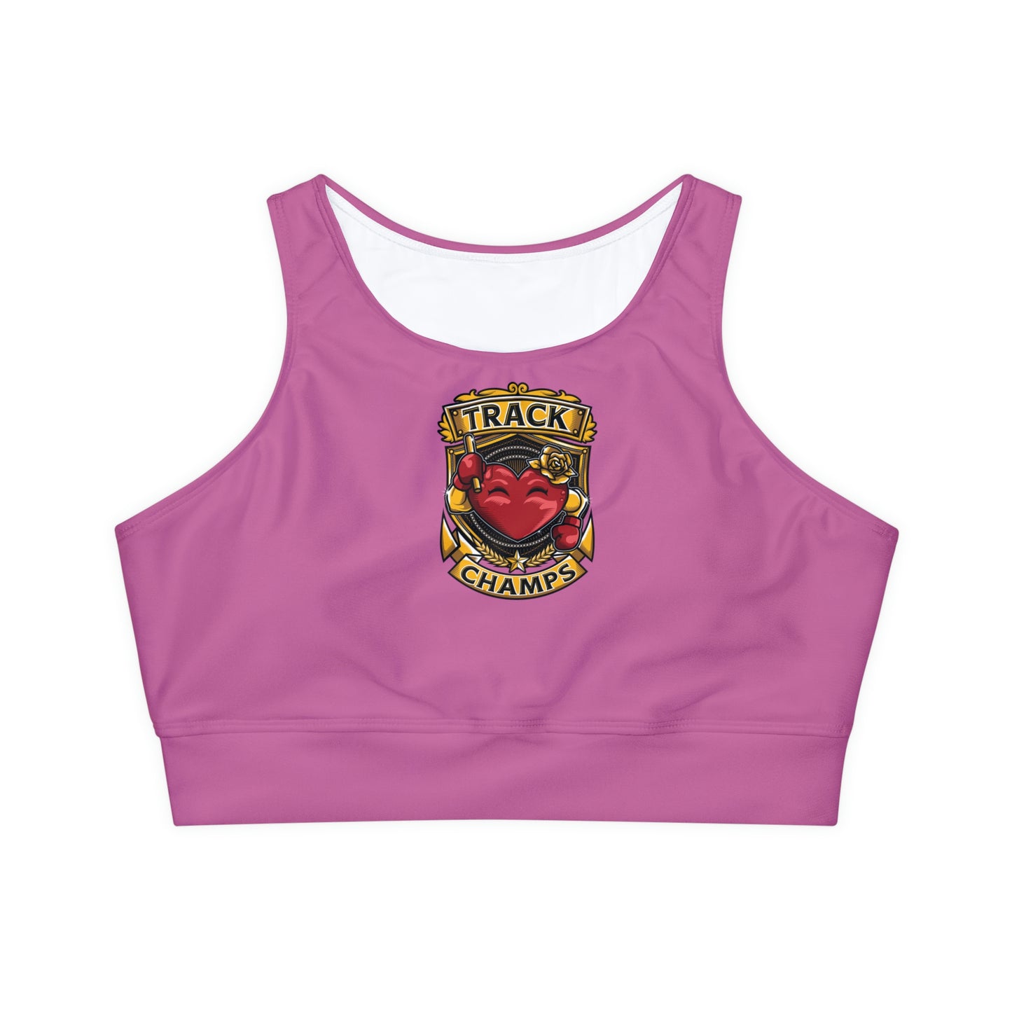 TRACK CHAMPS (Pink) - Fully Lined, Padded Sports Bra