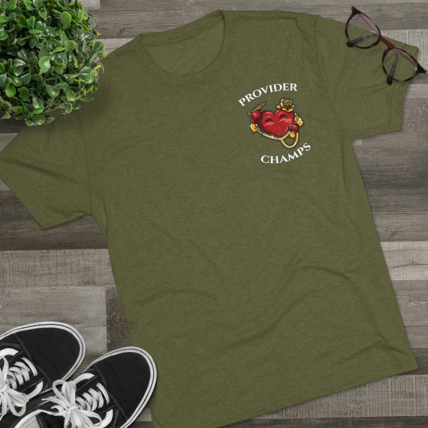 PROVIDER CHAMPS (Small Logo) - PREMIUM SOFT - Unisex Tri-Blend Crew Tee (Next Level 6010)