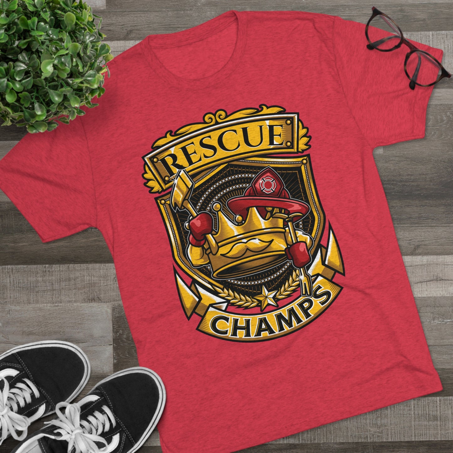 RESCUE CHAMPS - PREMIUM SOFT - Unisex Tri-Blend Crew Tee (Next Level 6010)