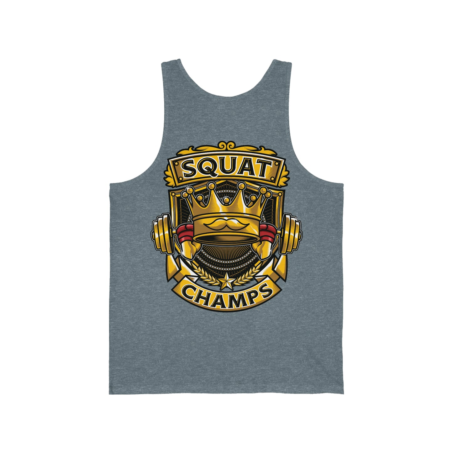 SQUAT CHAMPS (Back Design) - Unisex Jersey Tank