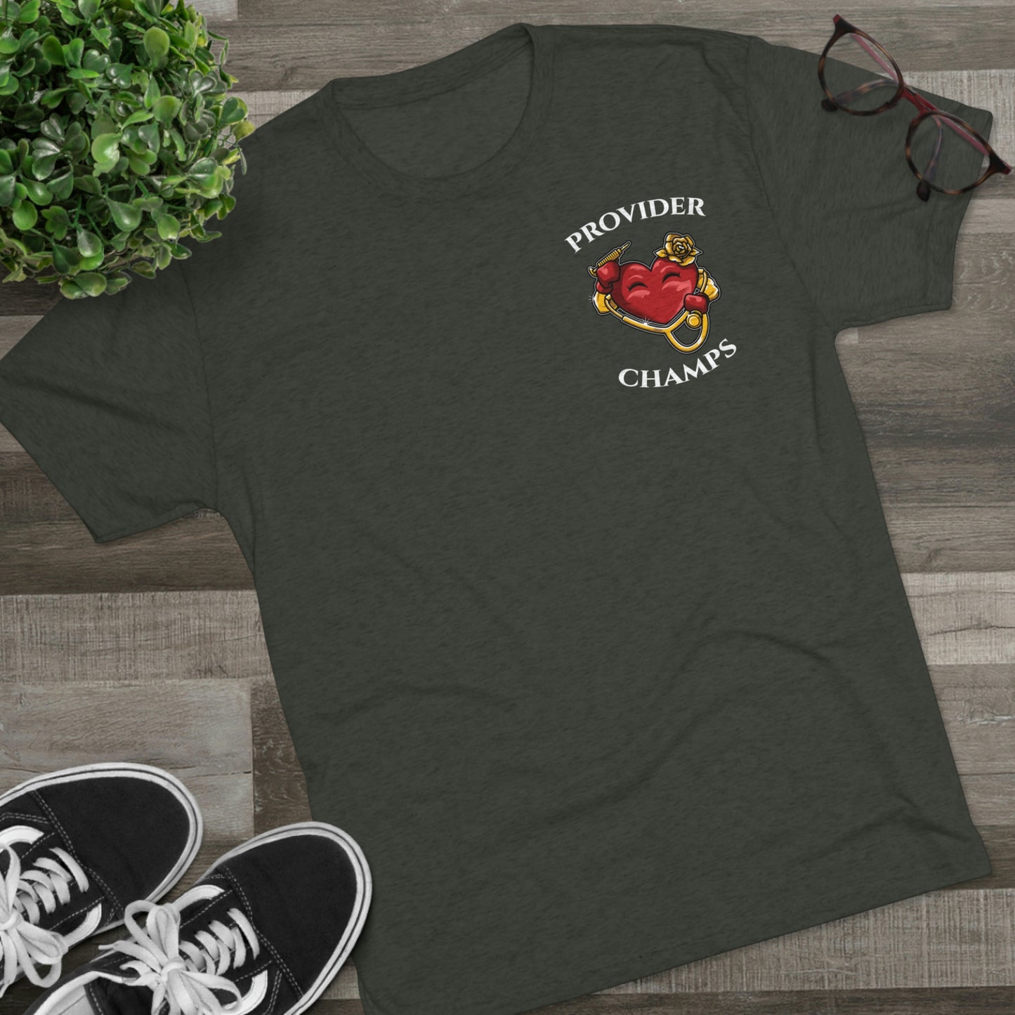 PROVIDER CHAMPS (Small Logo) - PREMIUM SOFT - Unisex Tri-Blend Crew Tee (Next Level 6010)