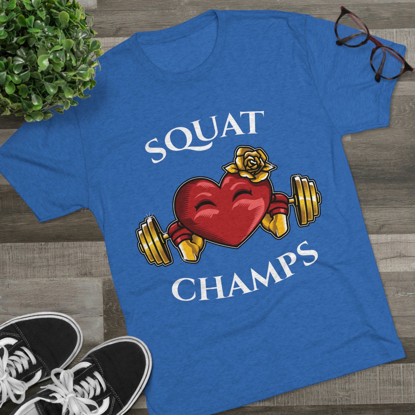 SQUAT CHAMPS - PREMIUM SOFT - Unisex Tri-Blend Crew Tee (Next Level 6010)