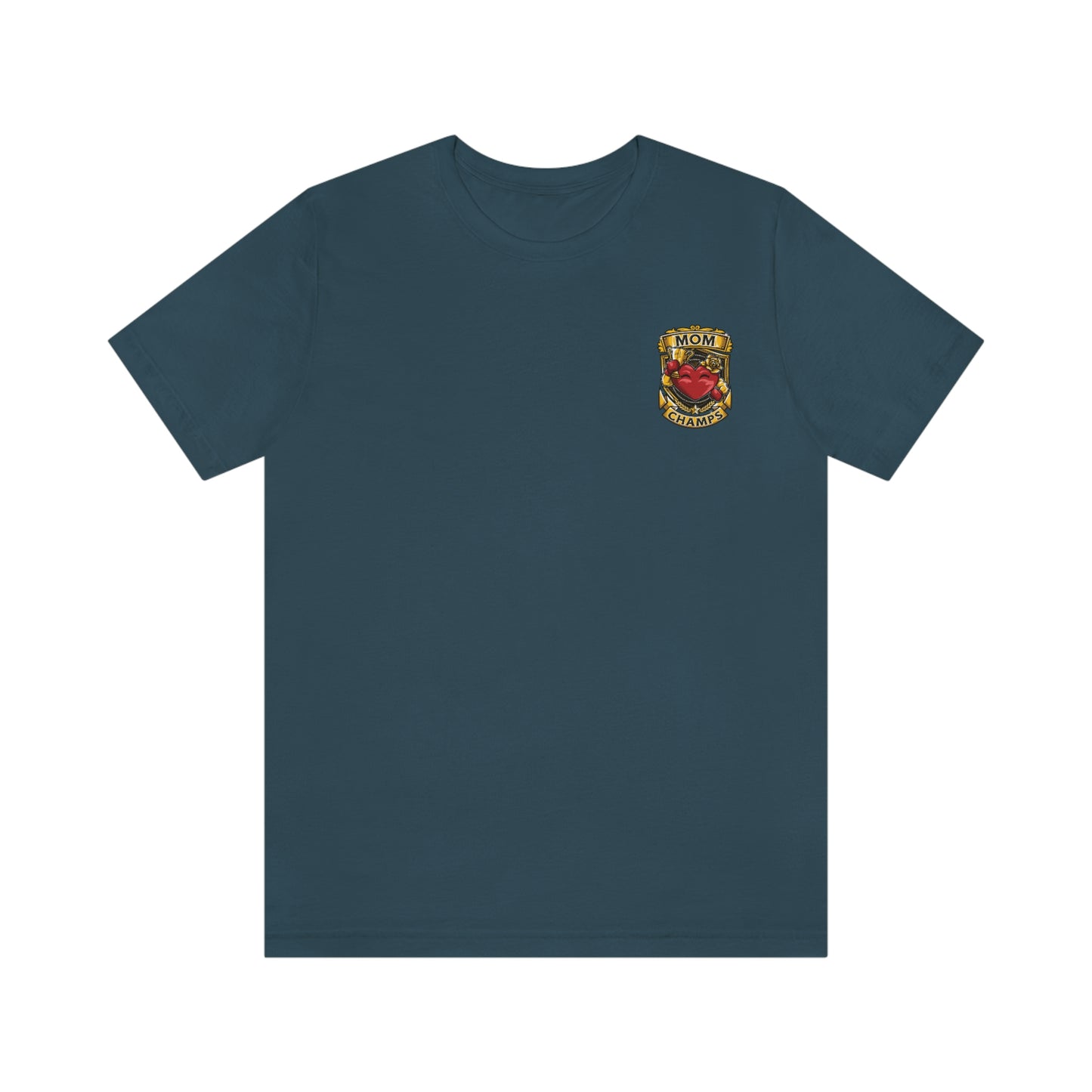 Mom Champs! (Small Front Logo) - Unisex Jersey Short Sleeve Tee - (Bella+Canva)