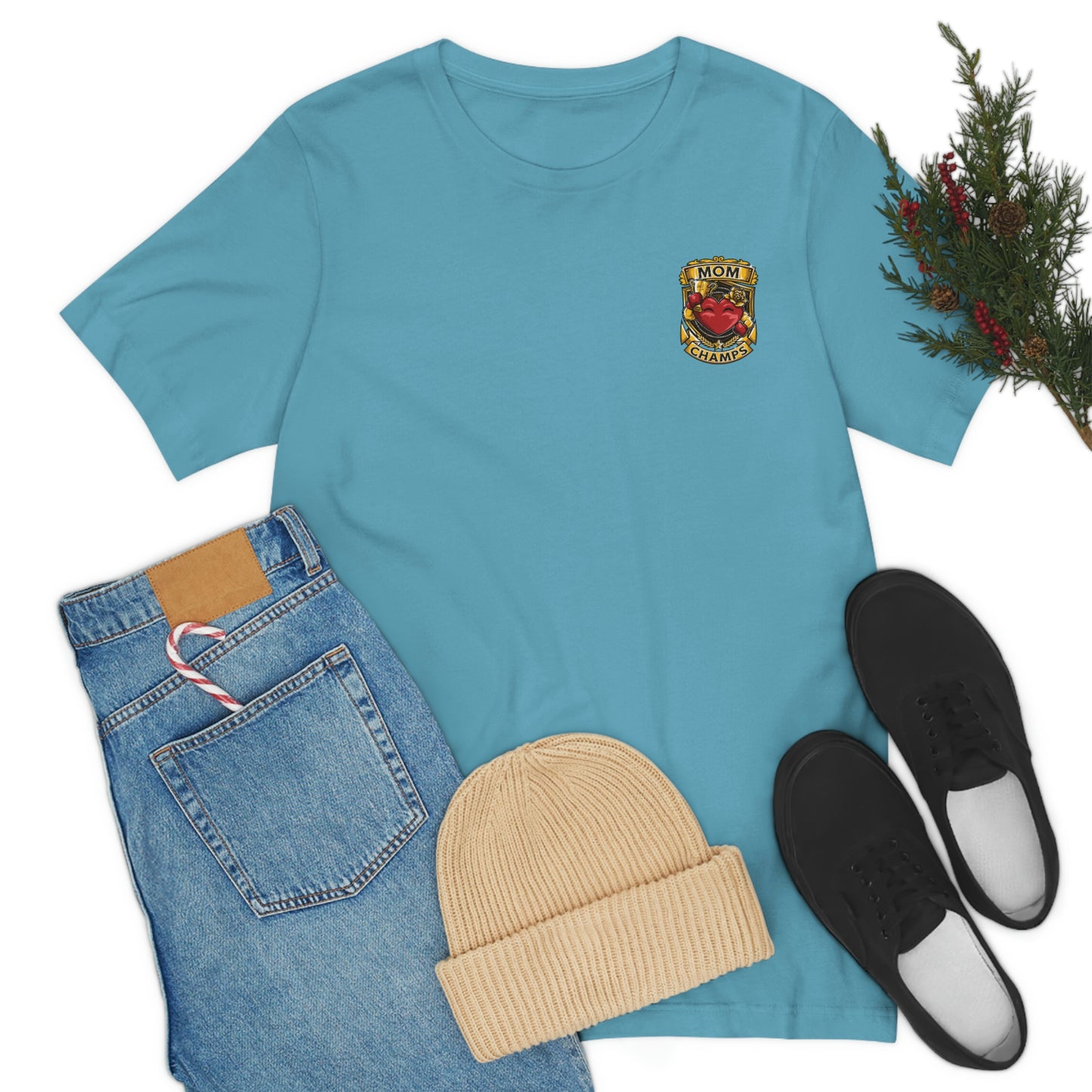 Mom Champs! (Small Front Logo) - Unisex Jersey Short Sleeve Tee - (Bella+Canva)