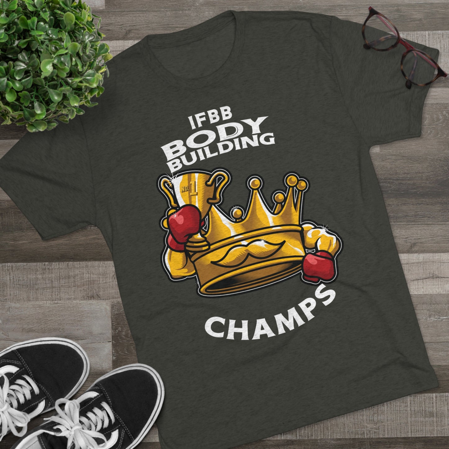 IFBB BODY BUILDING CHAMPS (v2) - PREMIUM SOFT - Unisex Tri-Blend Crew Tee (Next Level 6010)