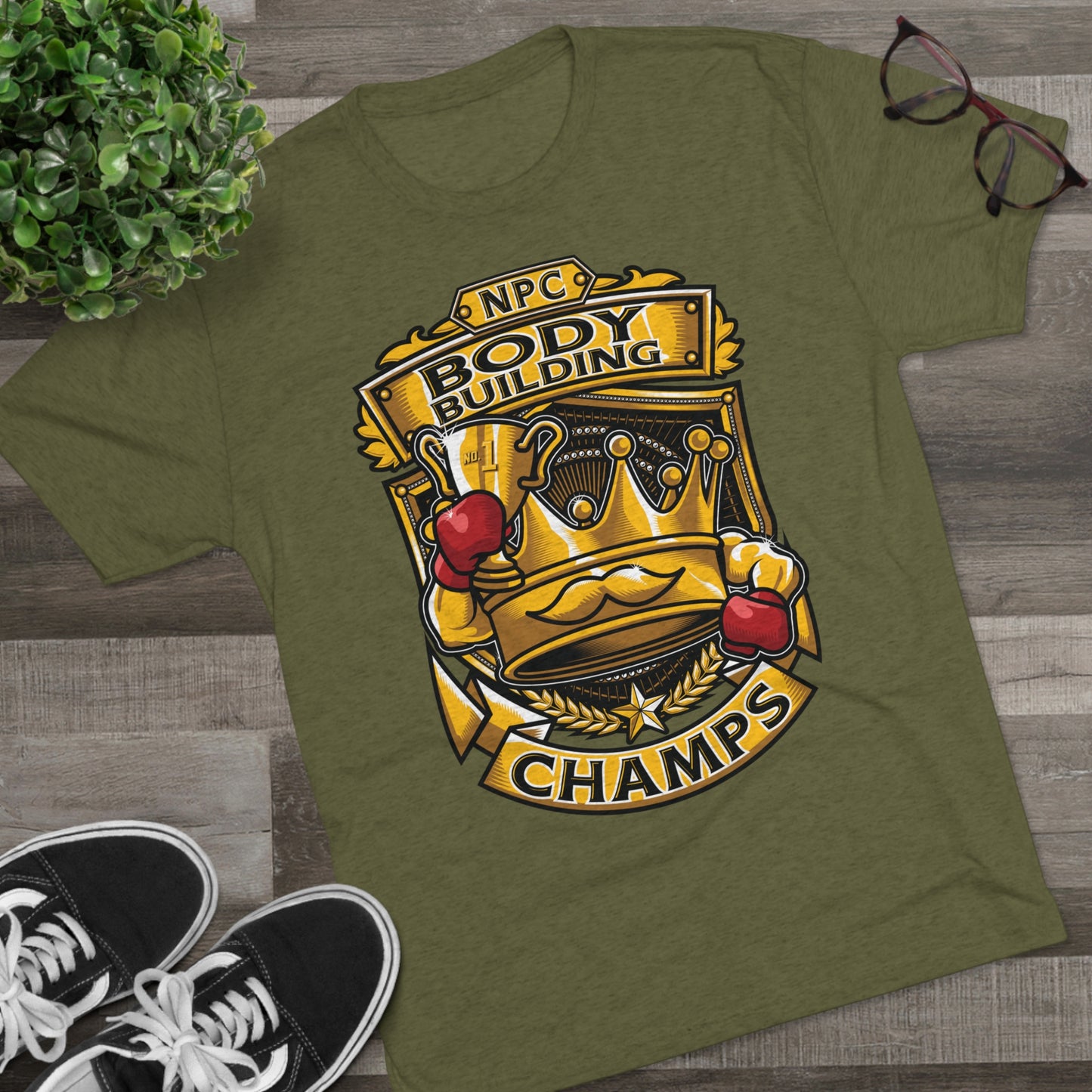 NPC BODY BUILDING CHAMPS - PREMIUM SOFT - Unisex Tri-Blend Crew Tee (Next Level 6010)