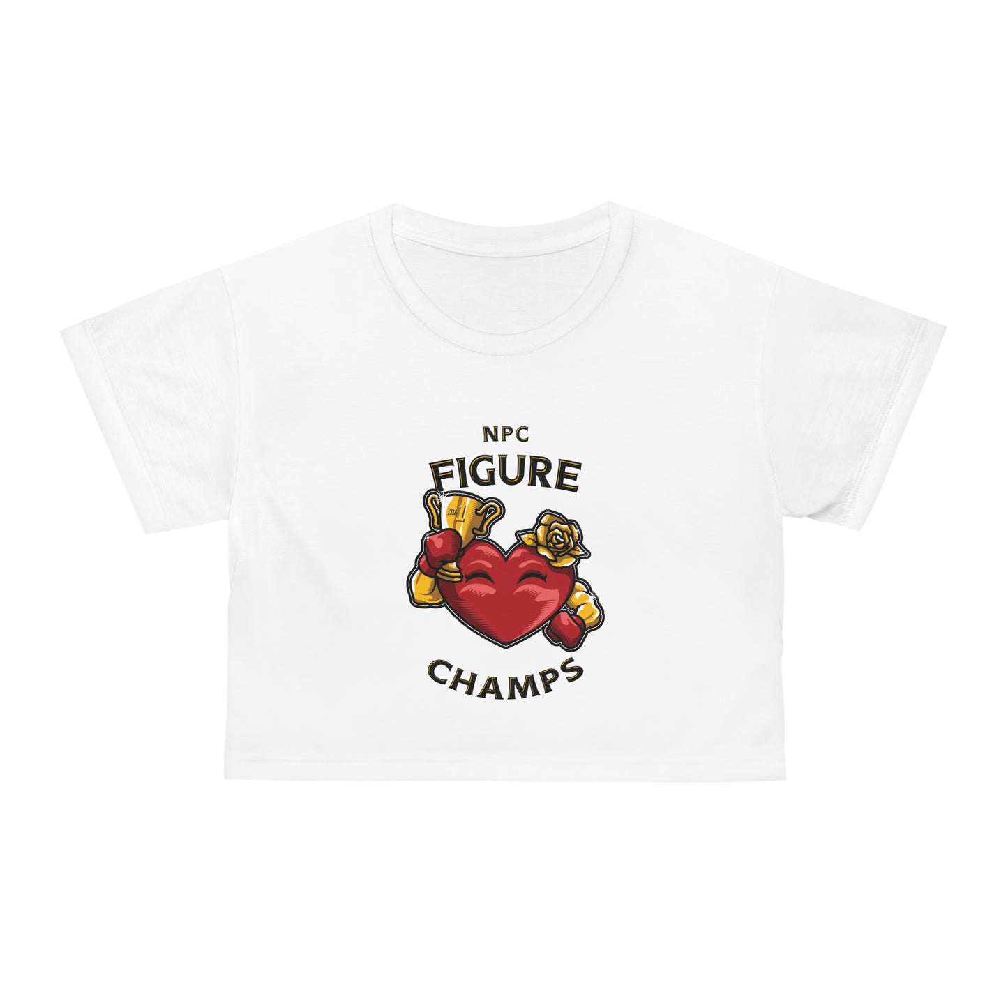 NPC FIGURE CHAMPS (White) - Crop Tee (AOP)