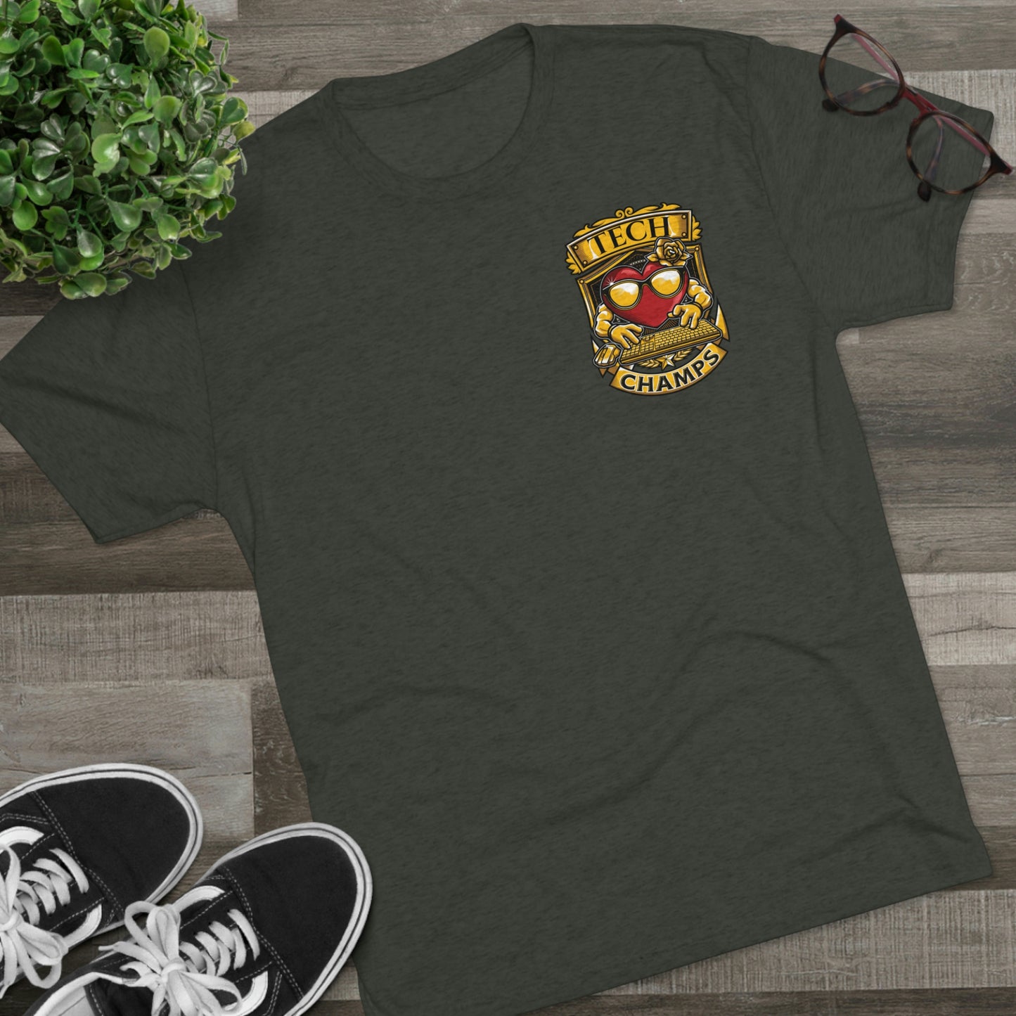 TECH CHAMPS (Small Logo) - PREMIUM SOFT - Unisex Tri-Blend Crew Tee (Next Level 6010)