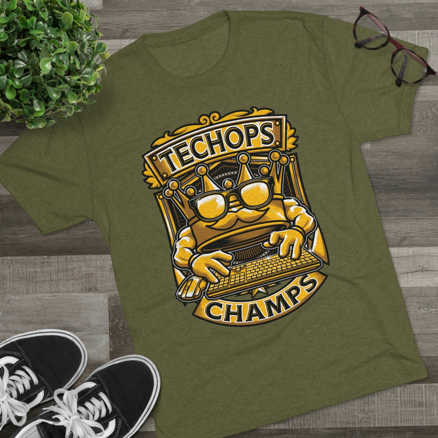 TECHOPS CHAMPS (Men) - PREMIUM SOFT - Unisex Tri-Blend Crew Tee (Next Level 6010)