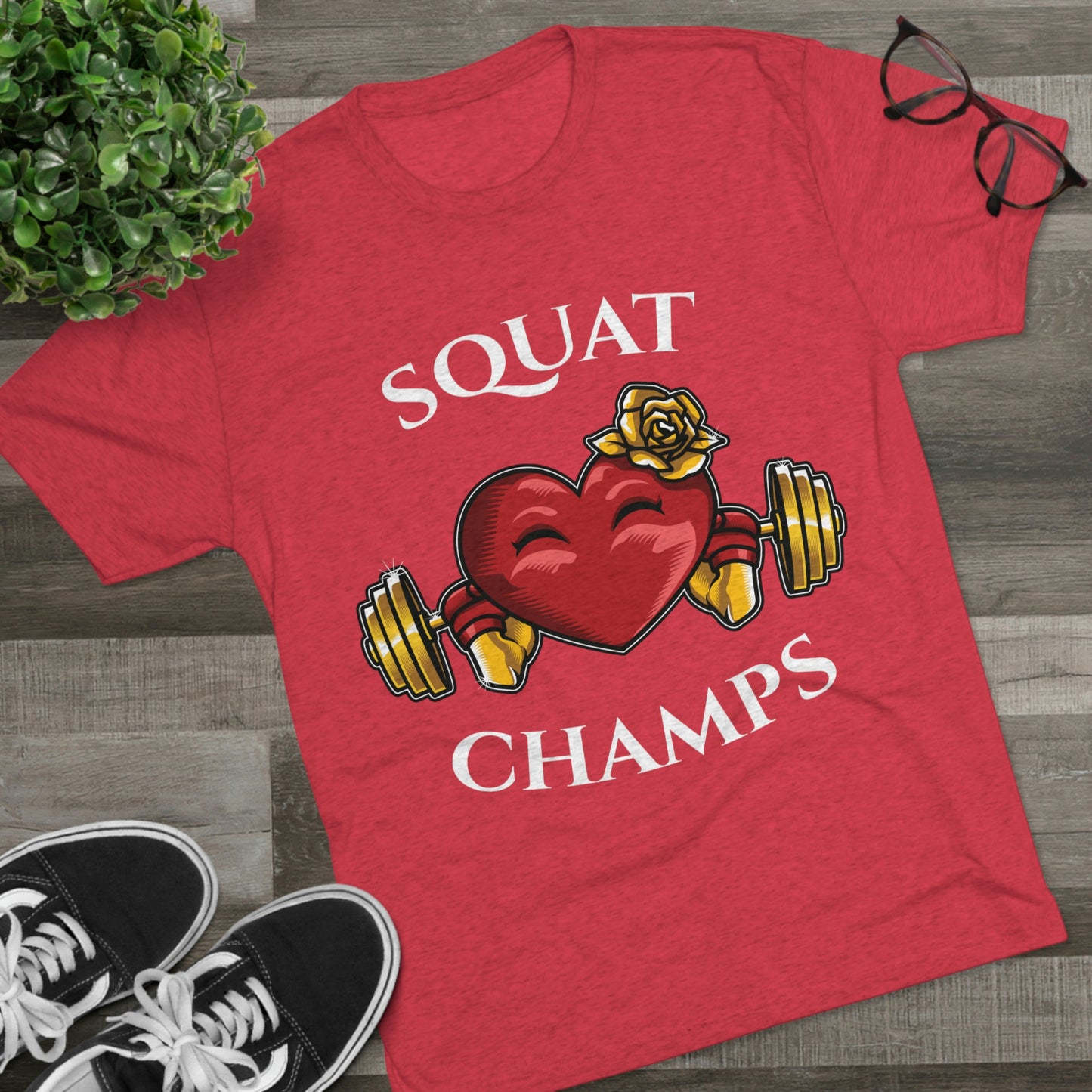SQUAT CHAMPS - PREMIUM SOFT - Unisex Tri-Blend Crew Tee (Next Level 6010)