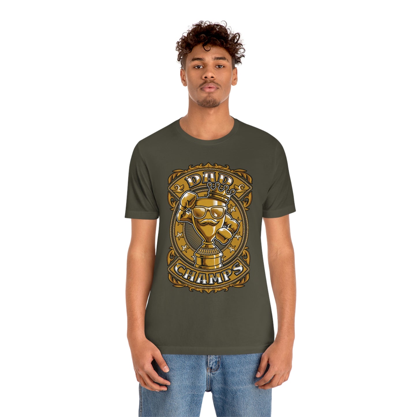 Dad Champs (Gold)! - Unisex Jersey Short Sleeve Tee (Bella+Canvas)