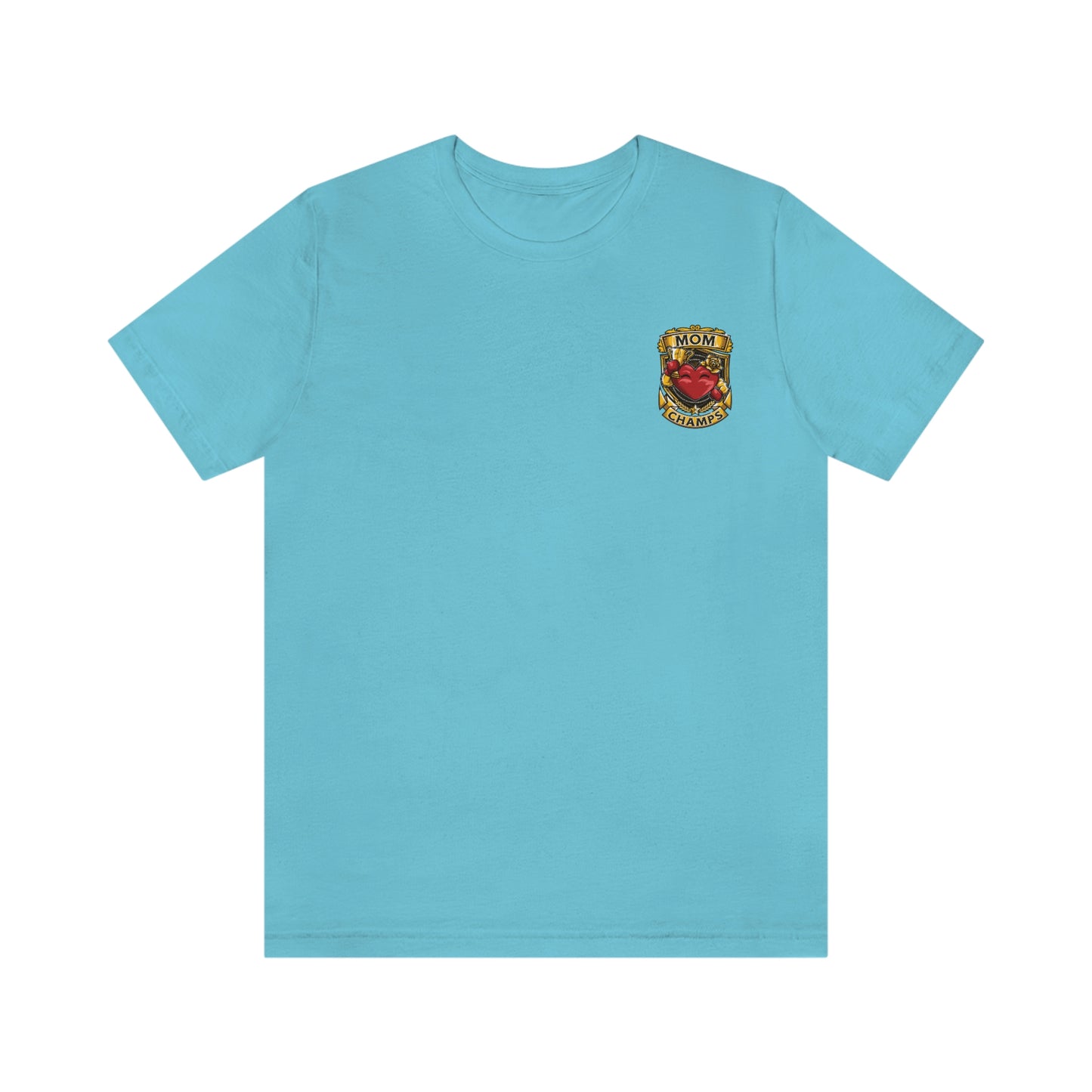 Mom Champs! (Small Front Logo) - Unisex Jersey Short Sleeve Tee - (Bella+Canva)