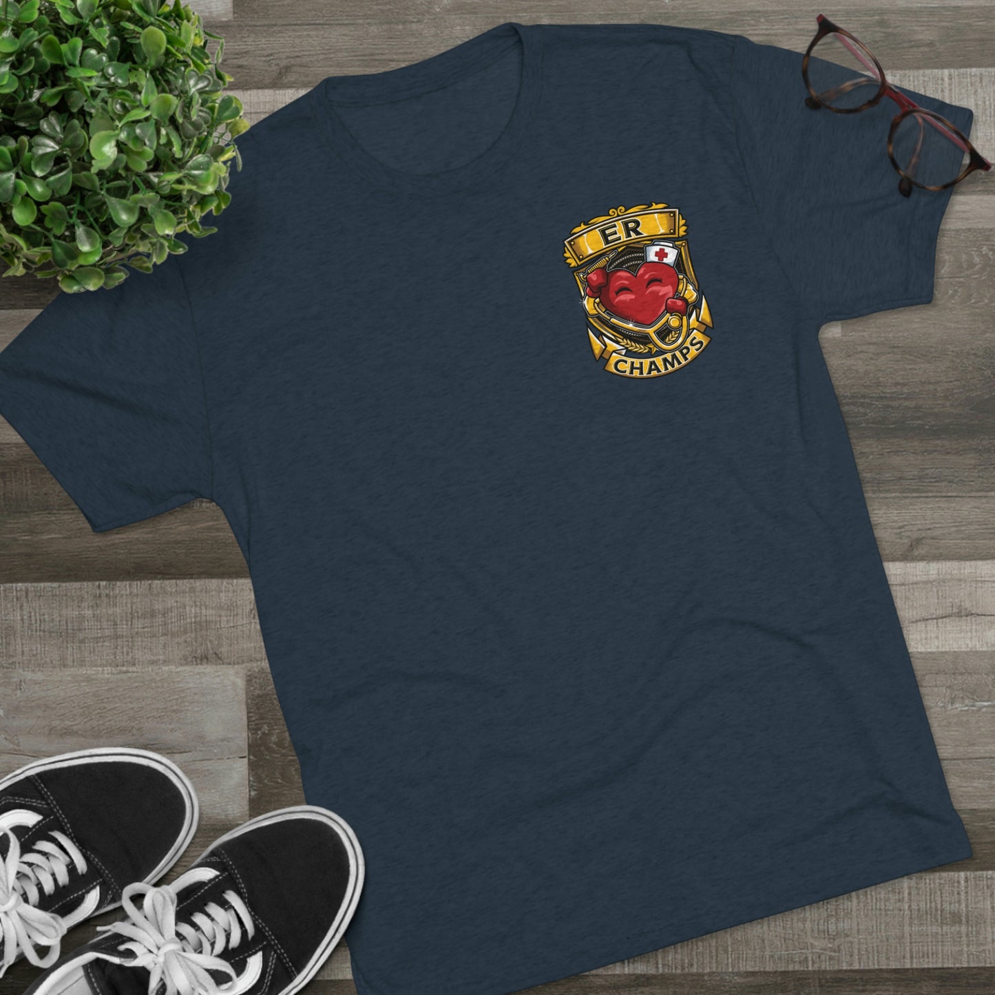 ER CHAMPS (Small Logo) - PREMIUM SOFT - Unisex Tri-Blend Crew Tee (Next Level 6010)