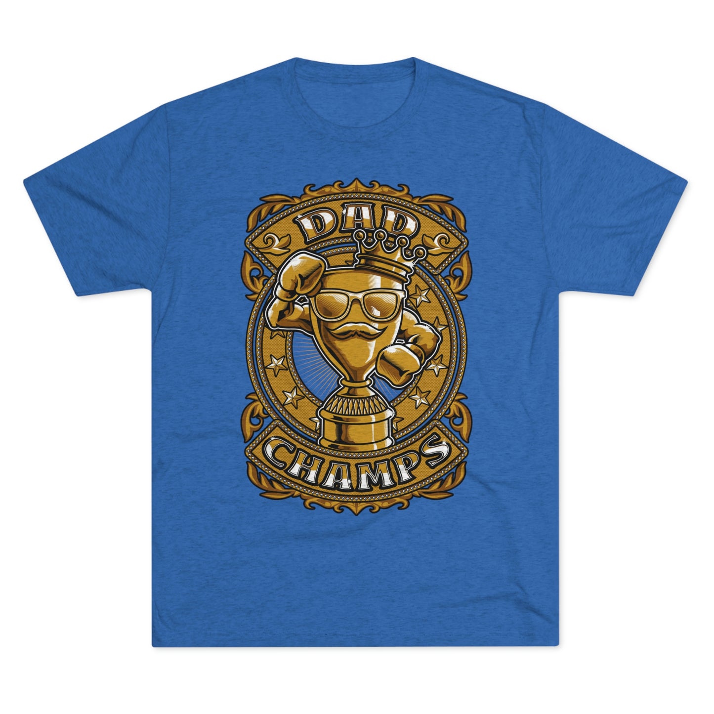 DAD CHAMPS (Gold) - PREMIUM SOFT - Unisex Tri-Blend Crew Tee (Next Level 6010)