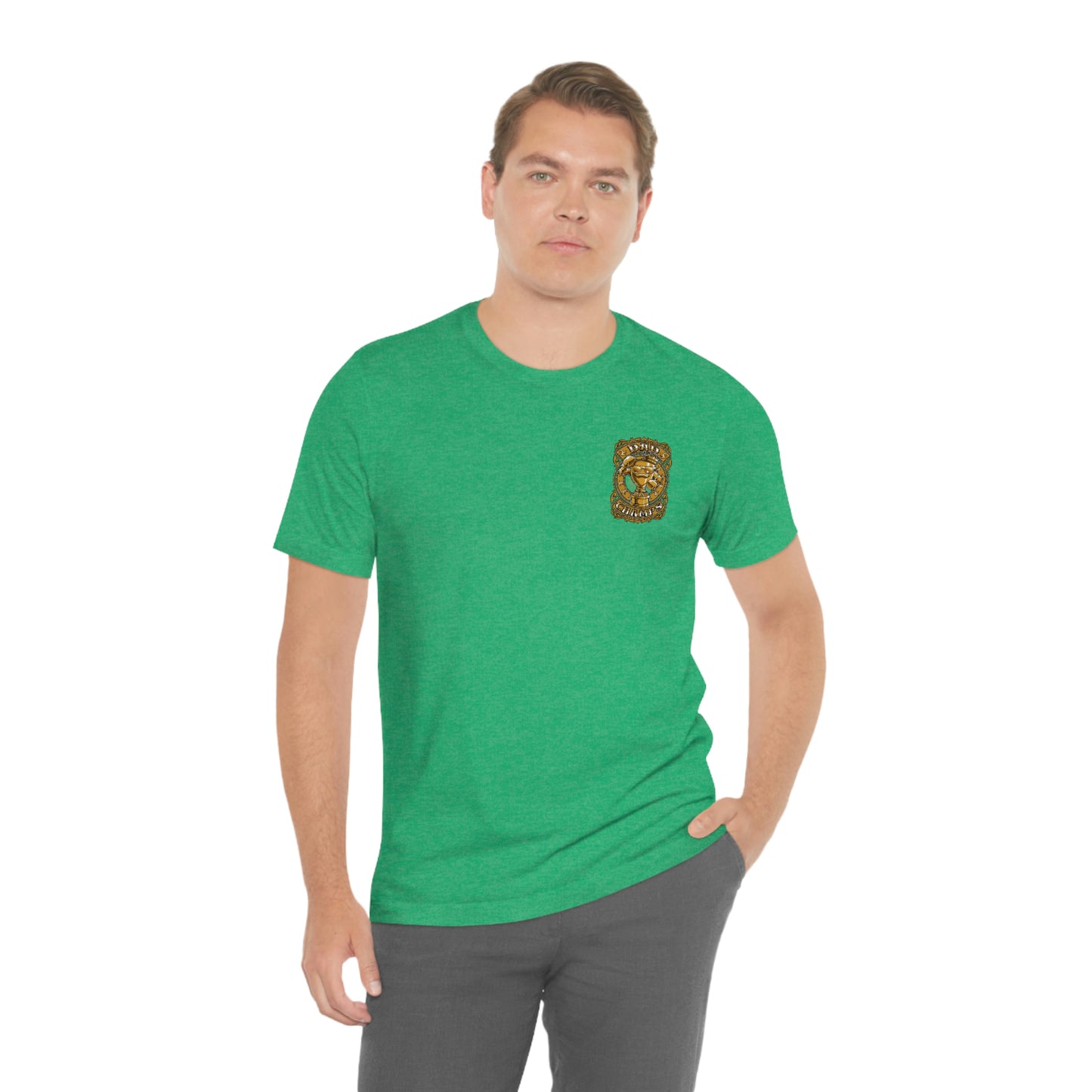 Dad Champs (Gold - Front & Back logo)! - Unisex Jersey Short Sleeve Tee (Bella+Canvas)