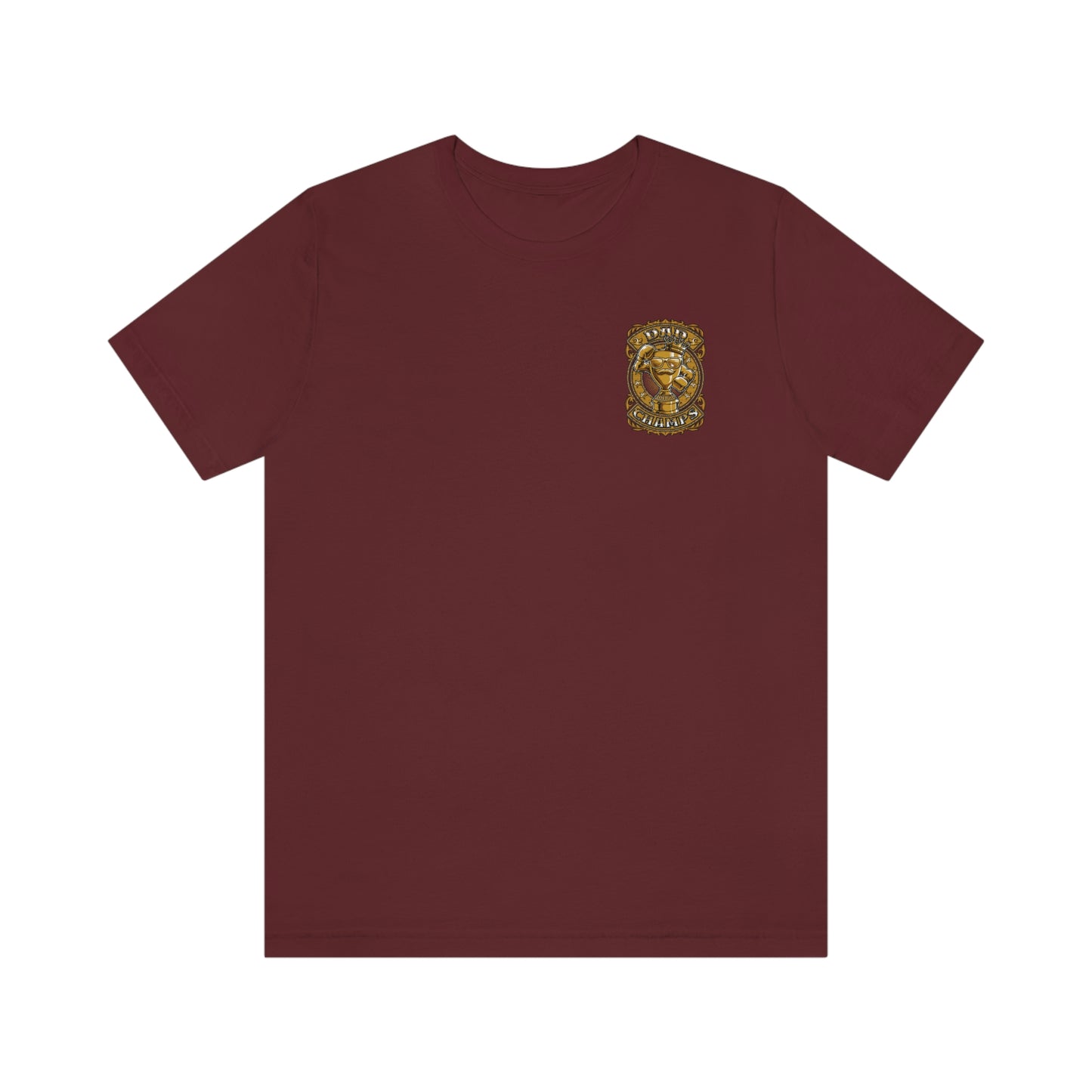 Dad Champs (Gold - Front & Back logo)! - Unisex Jersey Short Sleeve Tee (Bella+Canvas)