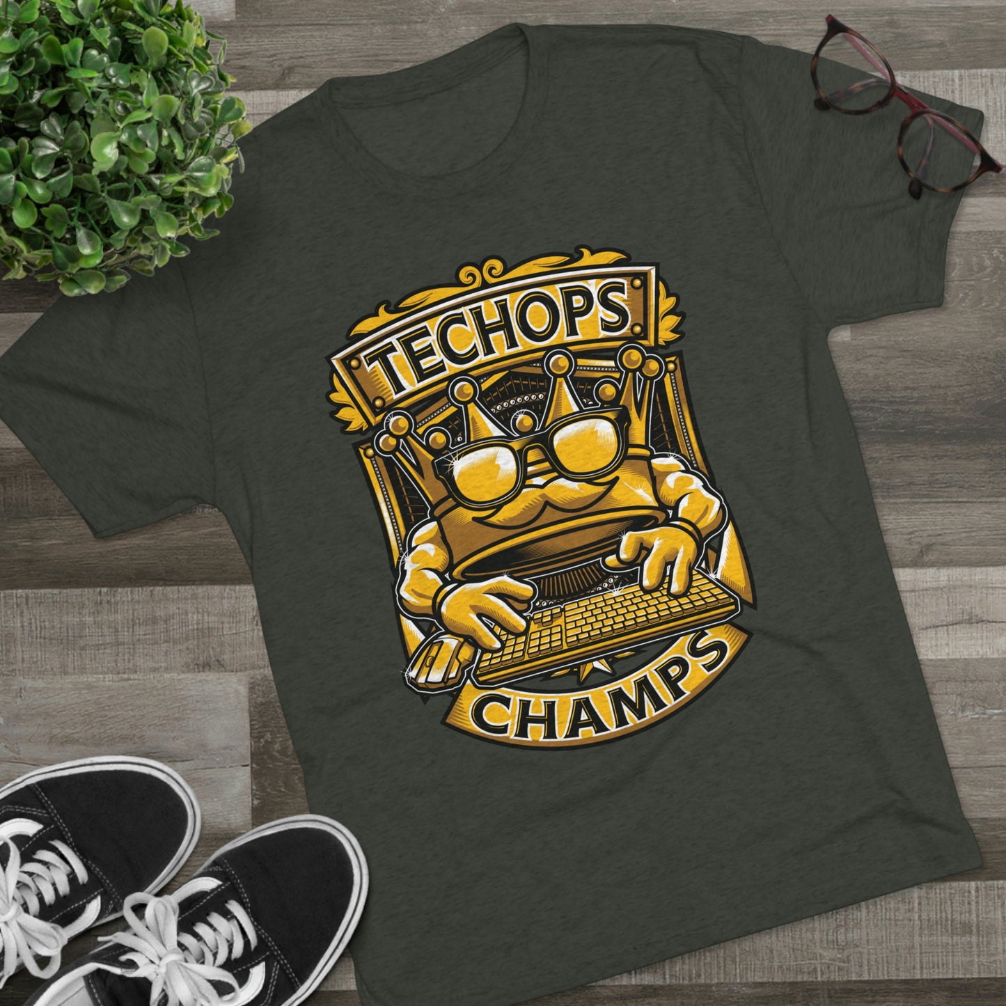 TECHOPS CHAMPS (Men) - PREMIUM SOFT - Unisex Tri-Blend Crew Tee (Next Level 6010)