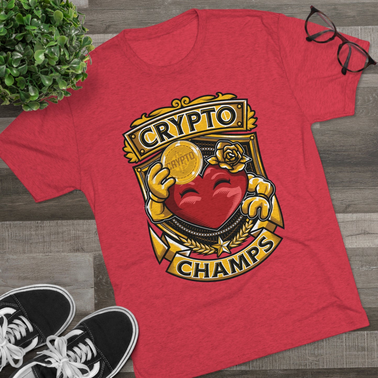 CRYPTO CHAMPS - PREMIUM SOFT - Unisex Tri-Blend Crew Tee (Next Level 6010)