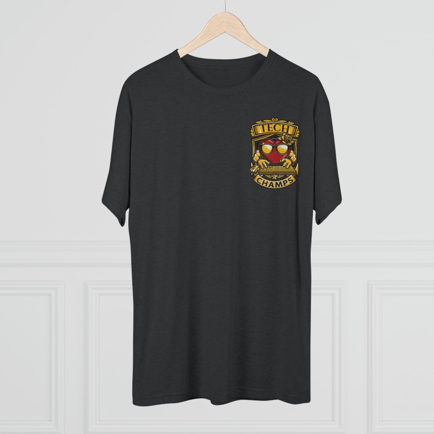 TECH CHAMPS (Small Logo) - PREMIUM SOFT - Unisex Tri-Blend Crew Tee (Next Level 6010)