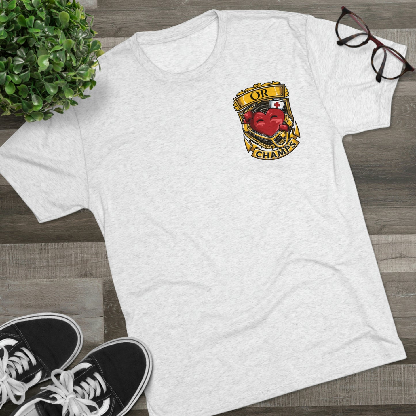 OR CHAMPS (Small Logo) - PREMIUM SOFT - Unisex Tri-Blend Crew Tee (Next Level 6010)