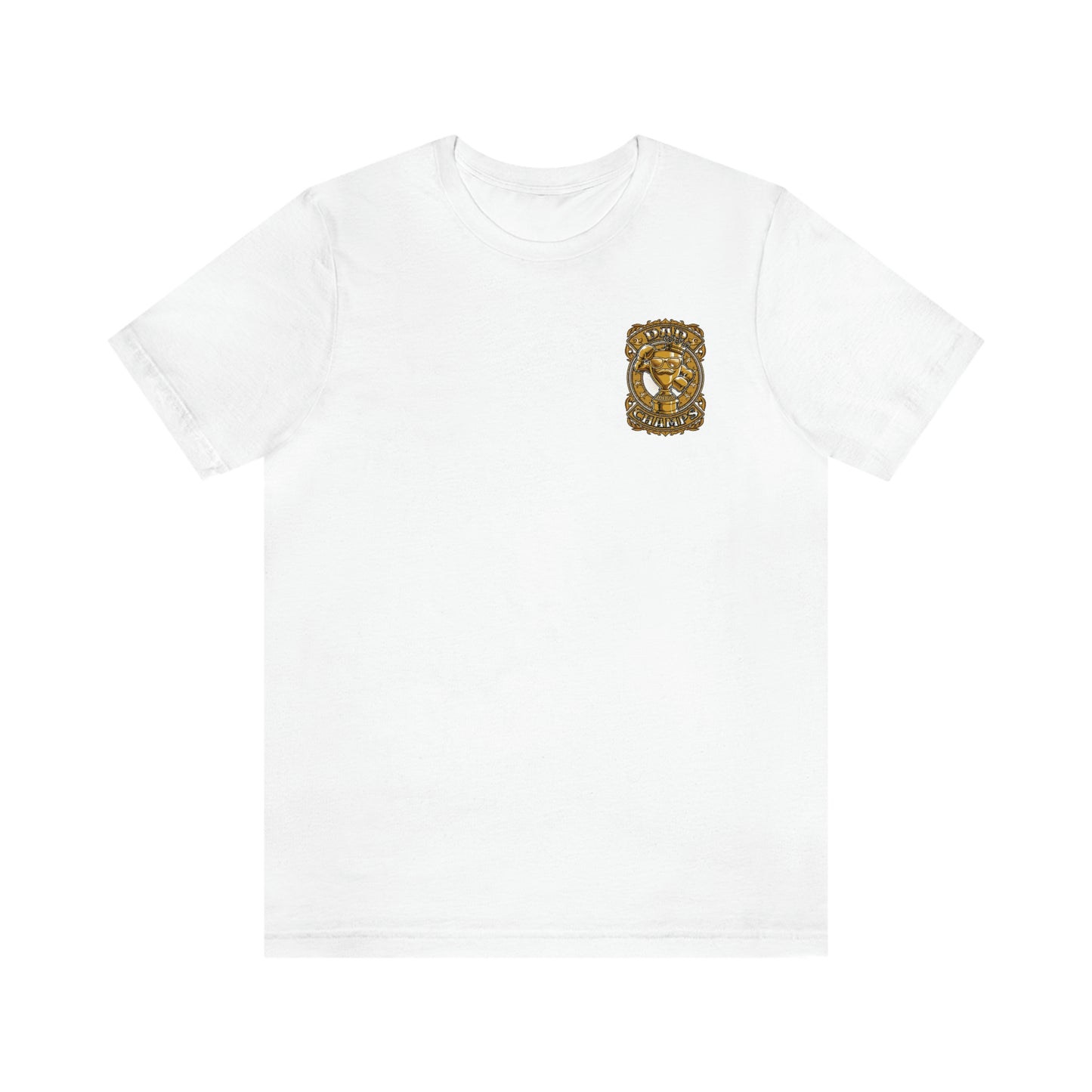 Dad Champs (Gold - Front & Back logo)! - Unisex Jersey Short Sleeve Tee (Bella+Canvas)