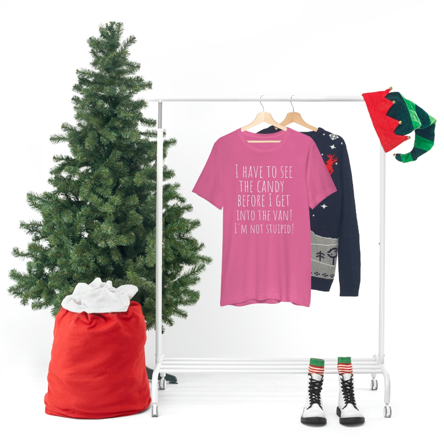 "I have to see the candy before I get into the van! I'm not stupid!" - Regular Cotton - Unisex Jersey Short Sleeve Tee (Bella+Canvas 3001)