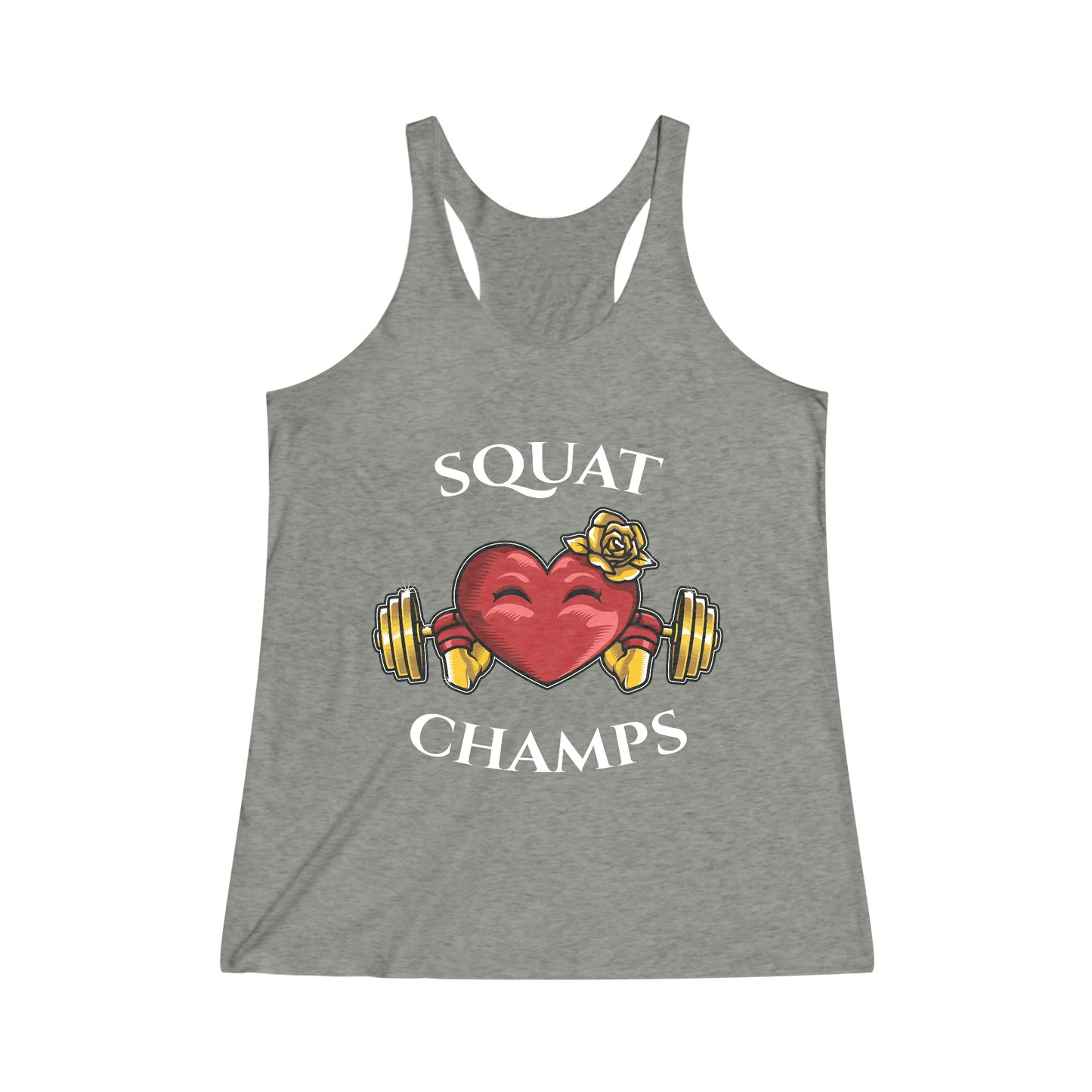 SQUAT CHAMPS - Women's Tri-Blend Racerback Tank