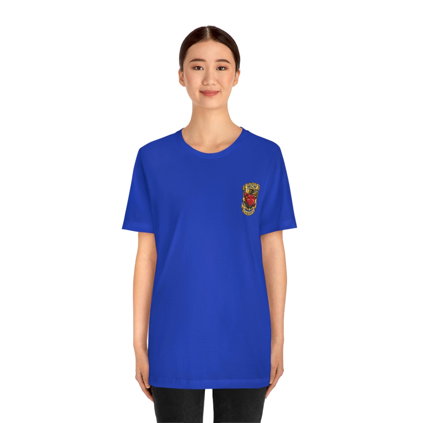Mom Champs! (Small Front Logo) - Unisex Jersey Short Sleeve Tee - (Bella+Canva)