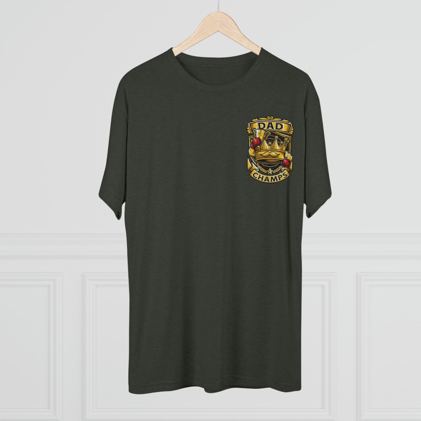 DAD CHAMPS (Small Front) - PREMIUM SOFT - Unisex Tri-Blend Crew Tee (Next Level 6010)